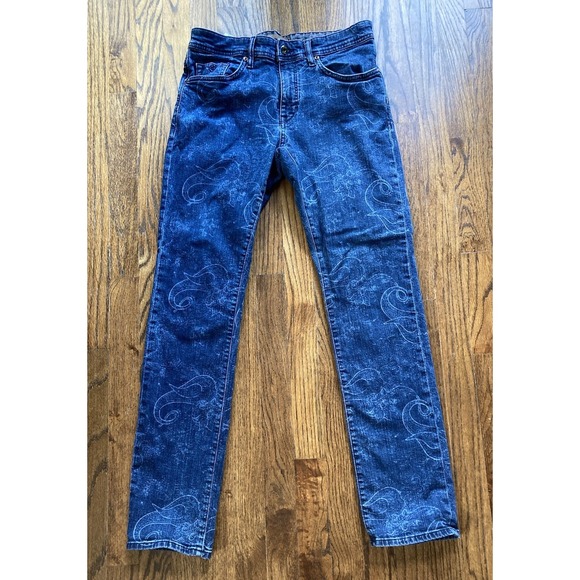 Robert Graham Other - Robert Graham Jeans Mens 31x31 All Over Print Blue Denim Stretch Straight Leg